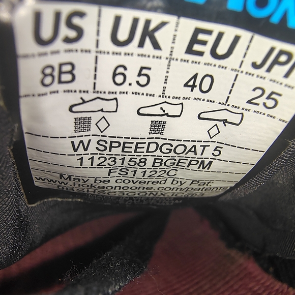 Hoka One Speedgoat 5 Womens Size 8 - Picture 10 of 12
